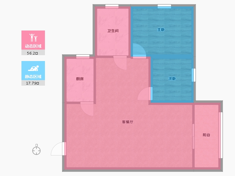 广东省-深圳市-深南花园-66.58-户型库-动静分区