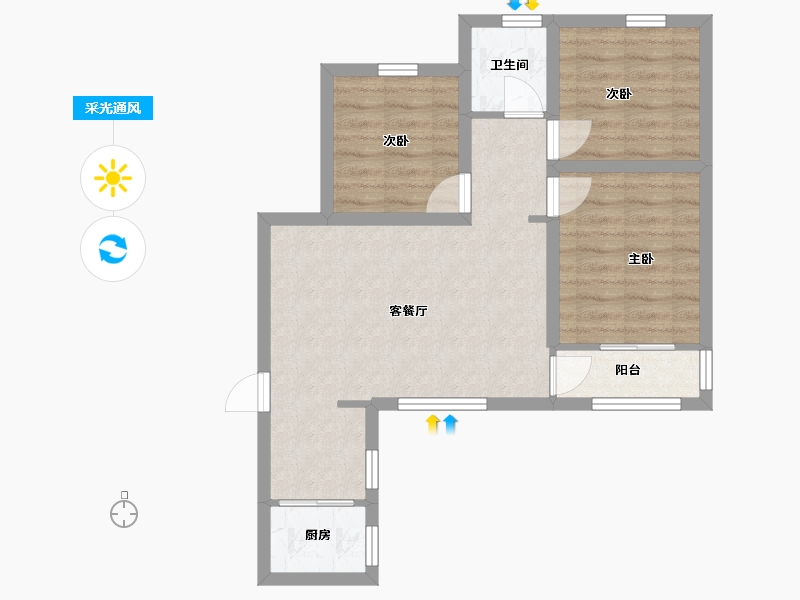 广东省-深圳市-荔苑小区(北区)-60.06-户型库-采光通风