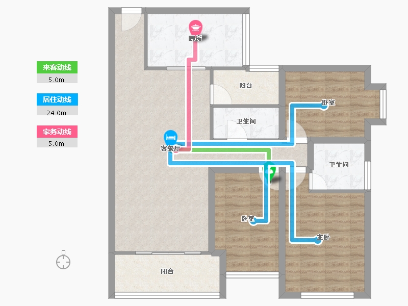 广东省-深圳市-大冲城市花园-88.49-户型库-动静线