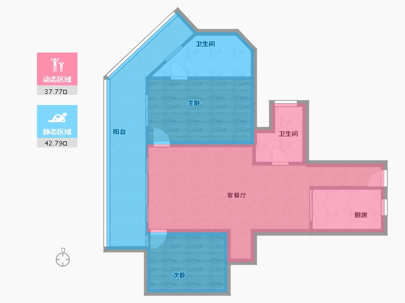 广东省-深圳市-十五峯花园-71.72-户型库-动静分区