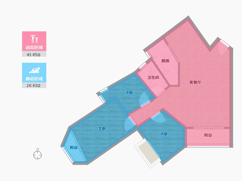 广东省-深圳市-前海花园-62.29-户型库-动静分区