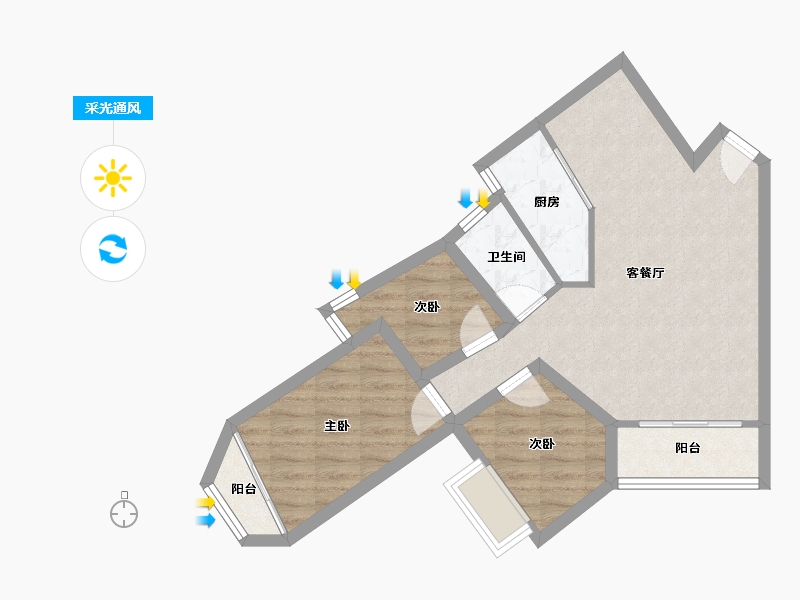 广东省-深圳市-前海花园-62.29-户型库-采光通风