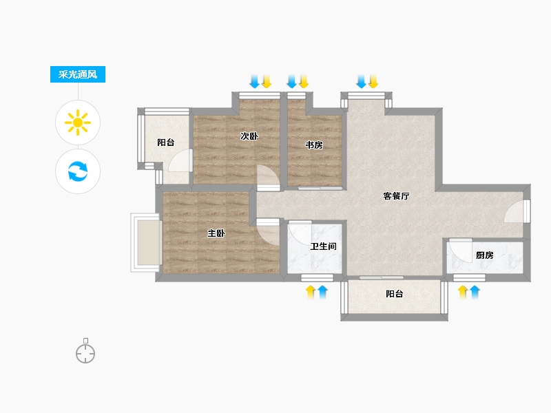 广东省-深圳市-时代骄子大厦-62.20-户型库-采光通风