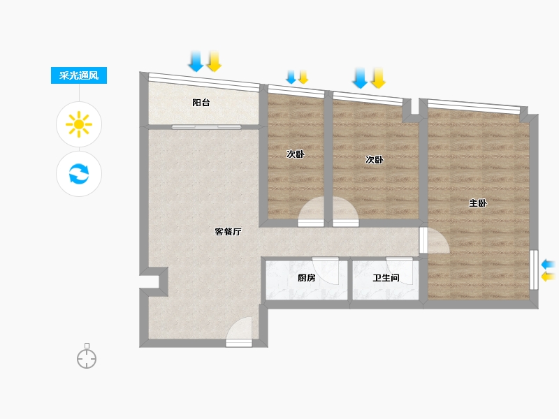 广东省-深圳市-森威大厦-67.34-户型库-采光通风