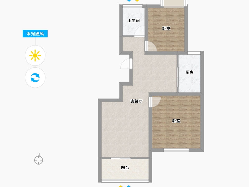 广东省-深圳市-创新花园-66.24-户型库-采光通风