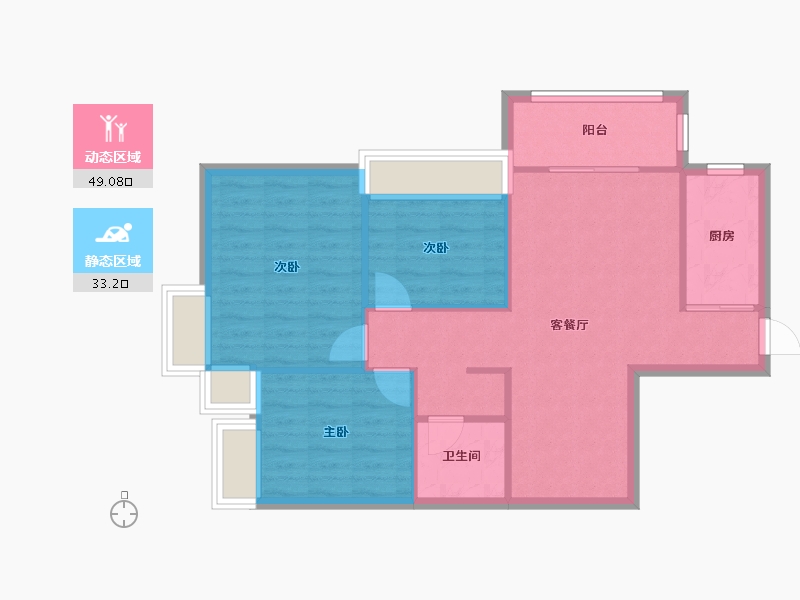 陕西省-西安市-振华城-74.86-户型库-动静分区