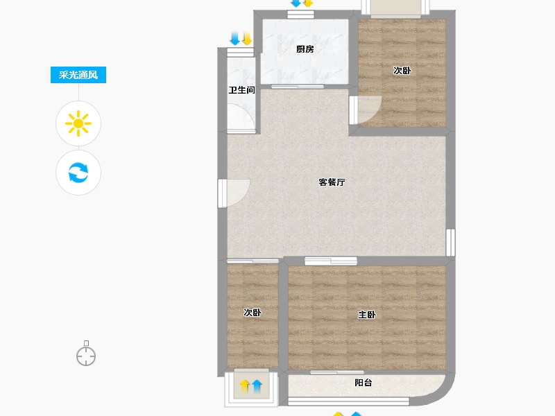 广东省-深圳市-侨城豪苑(一期)-58.53-户型库-采光通风