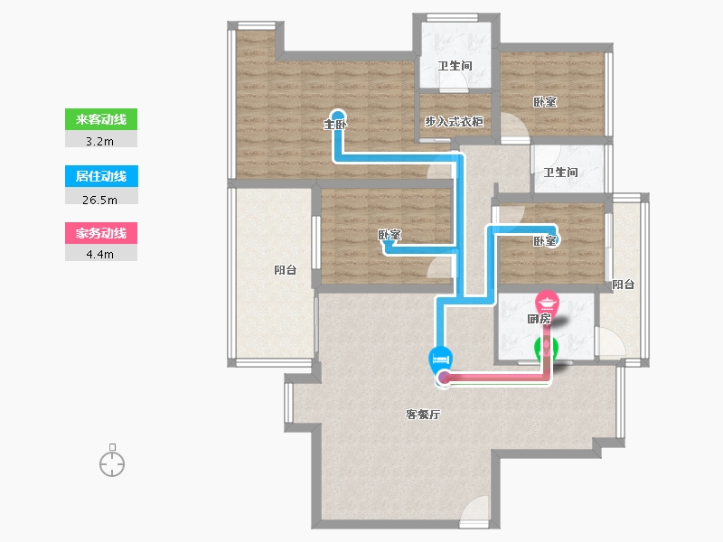 广东省-深圳市-幸福城二期-125.60-户型库-动静线