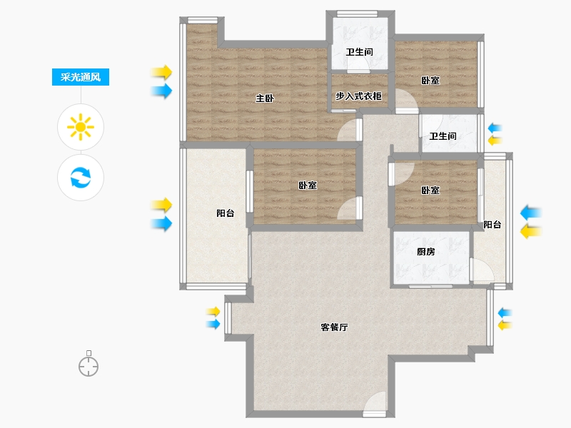 广东省-深圳市-幸福城二期-125.60-户型库-采光通风