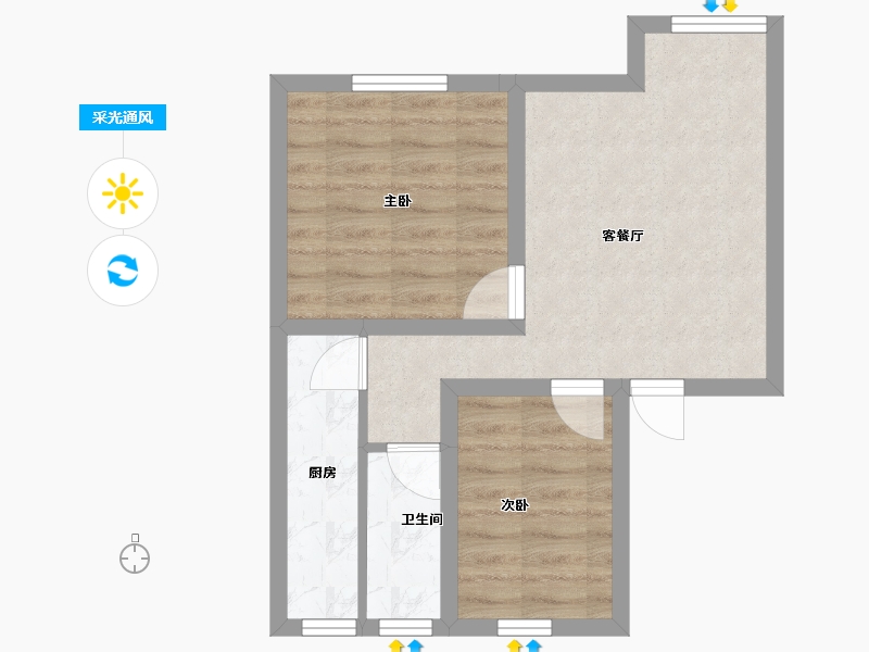 广东省-深圳市-滨苑住宅小区-46.96-户型库-采光通风