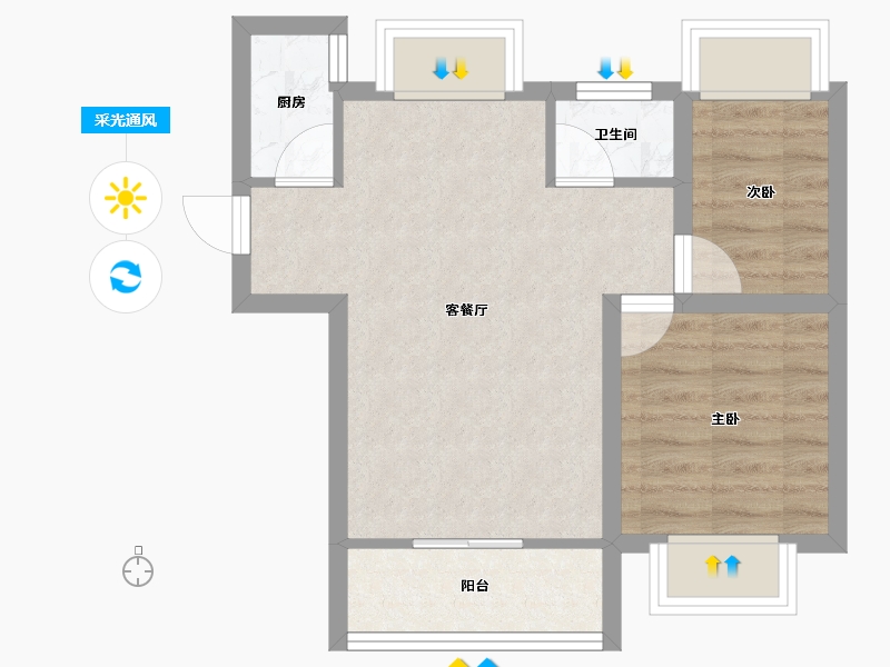 广东省-深圳市-旺海怡苑-45.16-户型库-采光通风