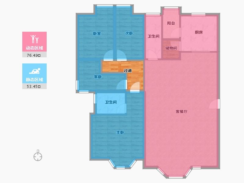 广东省-深圳市-百仕达花园(一期)-122.70-户型库-动静分区