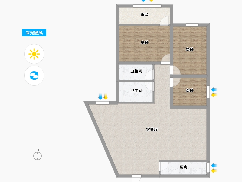 广东省-深圳市-文华花园(罗湖)-104.20-户型库-采光通风