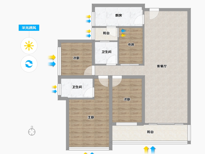 广东省-深圳市-保利上城-95.32-户型库-采光通风