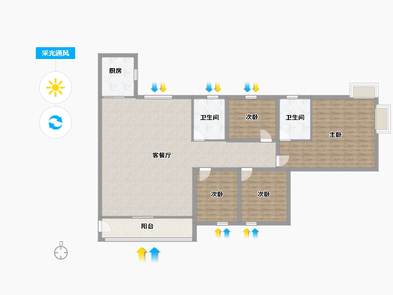 广东省-深圳市-中粮鸿云-144.37-户型库-采光通风