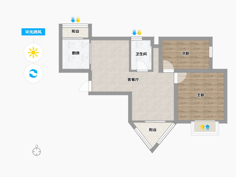 广东省-深圳市-金鼎大厦-52.65-户型库-采光通风