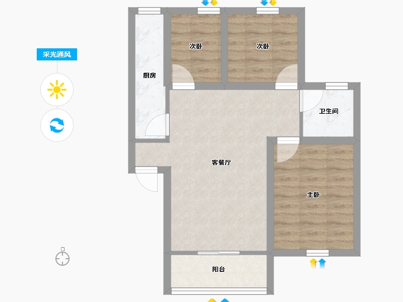 广东省-深圳市-荔苑小区(南区)-56.22-户型库-采光通风