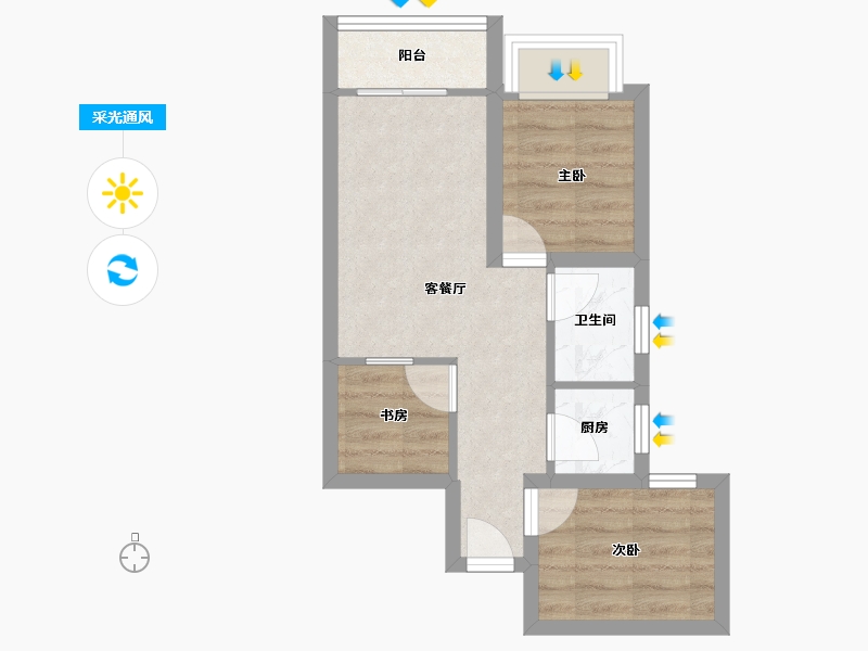 广东省-深圳市-长丰苑-40.47-户型库-采光通风