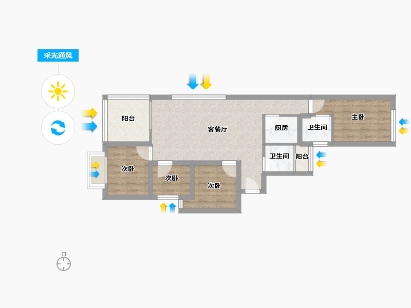 广东省-深圳市-康佳苑-61.51-户型库-采光通风