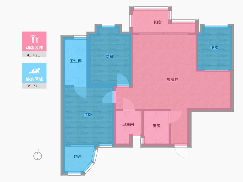 广东省-深圳市-豪方现代豪园-69.00-户型库-动静分区