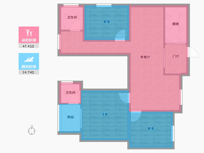 广东省-深圳市-西乡海乐花园-72.20-户型库-动静分区