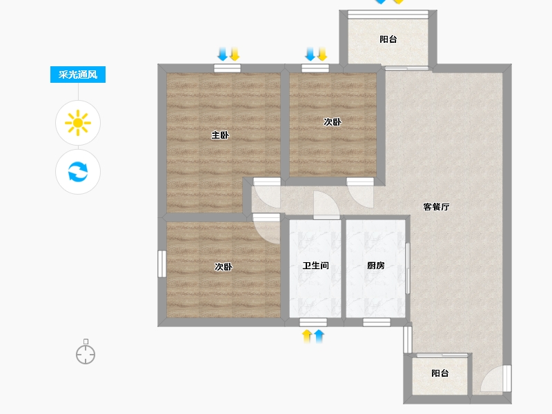 广东省-深圳市-晶品居-75.93-户型库-采光通风