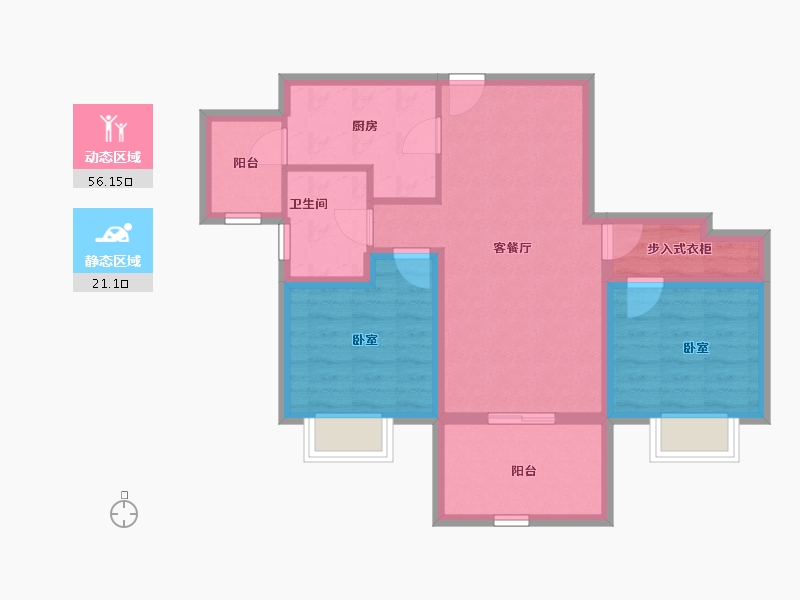 广东省-深圳市-兴华路2号(星航华府)-68.03-户型库-动静分区