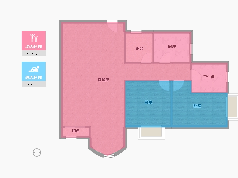 广东省-深圳市-翠沁阁-89.85-户型库-动静分区