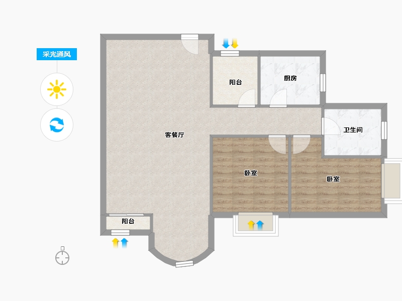 广东省-深圳市-翠沁阁-89.85-户型库-采光通风