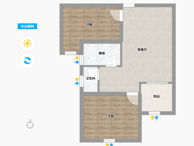 广东省-深圳市-鸿翔花园-53.21-户型库-采光通风