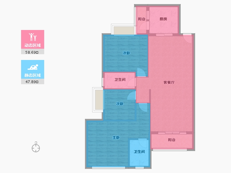 广东省-清远市-燕喜华庭-95.15-户型库-动静分区