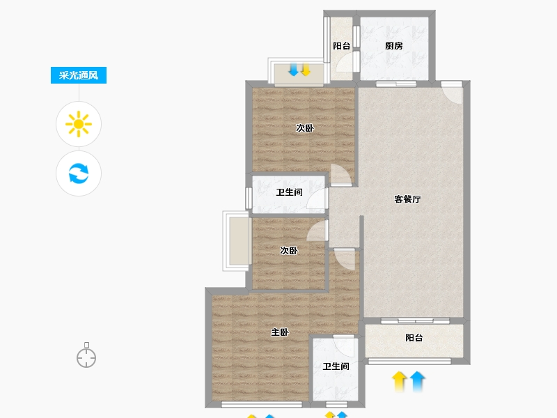 广东省-清远市-燕喜华庭-95.15-户型库-采光通风