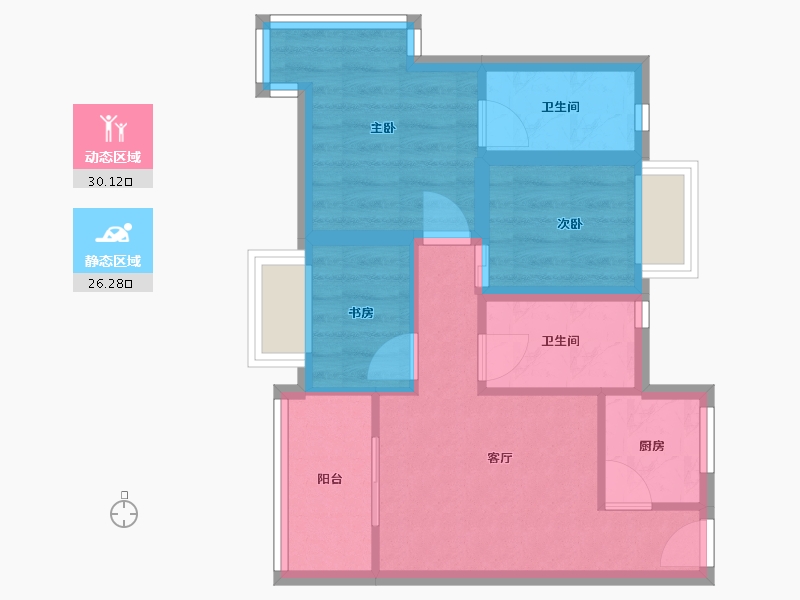 广东省-深圳市-卧龙阁(罗湖)-49.07-户型库-动静分区