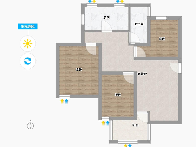 广东省-深圳市-马古岭小区-61.53-户型库-采光通风