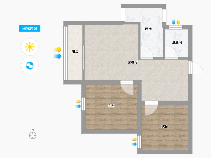 广东省-深圳市-湖臻大厦-46.52-户型库-采光通风