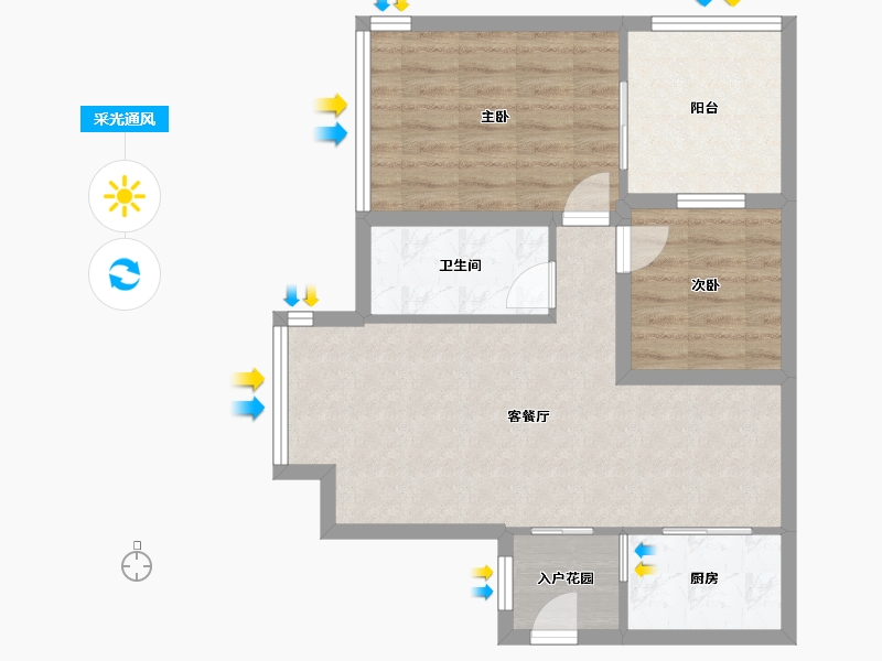 广东省-深圳市-凤凰花苑-66.84-户型库-采光通风