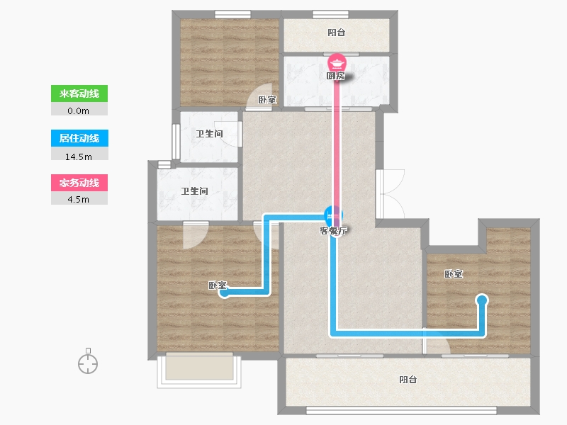 河南省-郑州市-保亿·豫景晨园-89.85-户型库-动静线