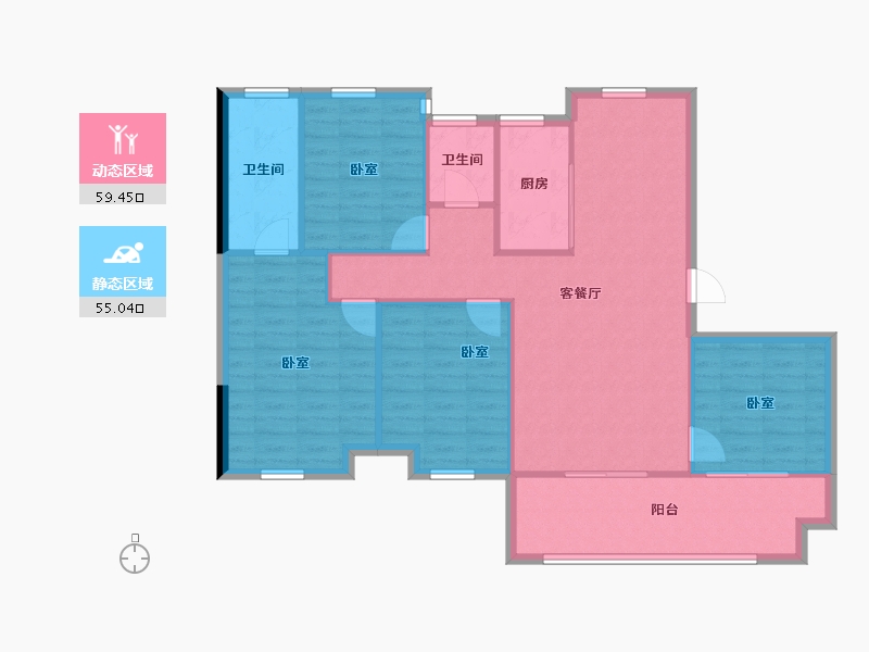 福建省-福州市-龙湖迪鑫紫宸府-104.78-户型库-动静分区