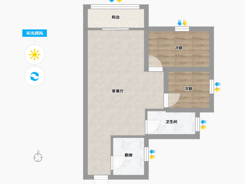 广东省-深圳市-鸿翔花园-46.33-户型库-采光通风