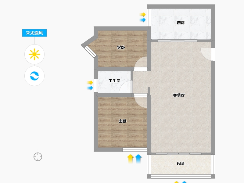 广东省-深圳市-大澎花园-59.06-户型库-采光通风