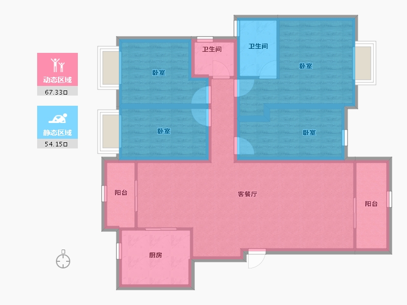 广东省-深圳市-百合苑-108.08-户型库-动静分区