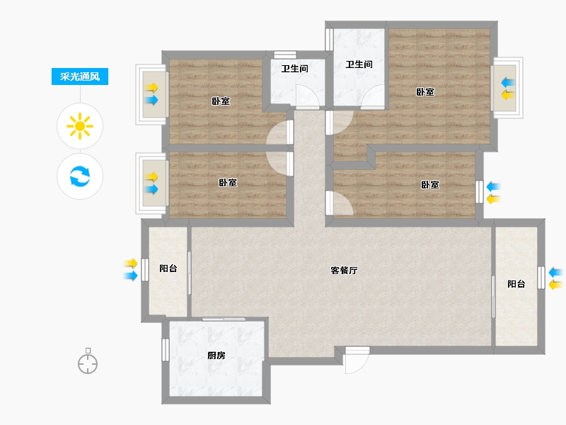 广东省-深圳市-百合苑-108.08-户型库-采光通风