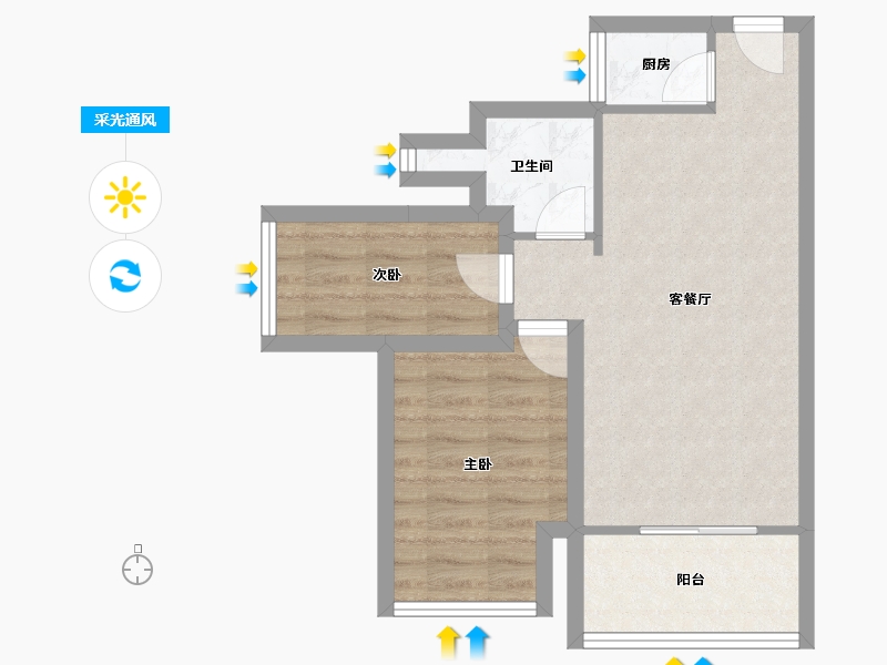 广东省-深圳市-阳光花地苑-53.21-户型库-采光通风