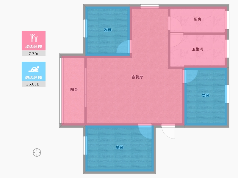 广东省-深圳市-和平大院-66.40-户型库-动静分区