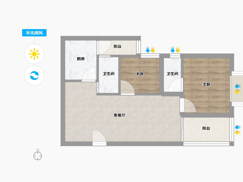 广东省-深圳市-卧龙阁(罗湖)-45.08-户型库-采光通风