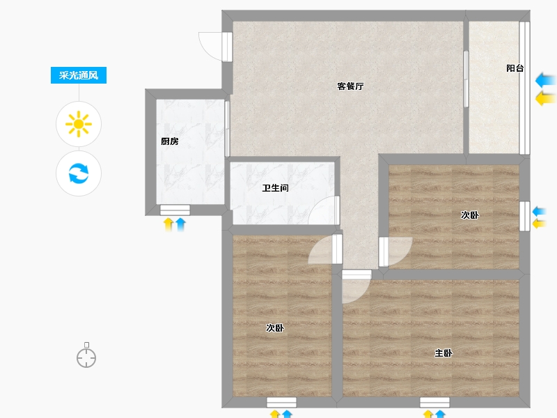 广东省-深圳市-泊林花园-61.00-户型库-采光通风