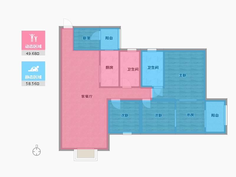 广东省-深圳市-港湾丽都-96.93-户型库-动静分区