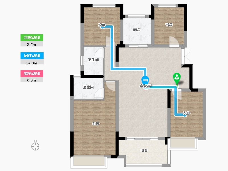 安徽省-合肥市-科创北城-104.00-户型库-动静线