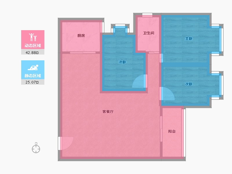 广东省-深圳市-前海花园-59.30-户型库-动静分区