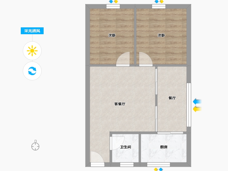 福建省-福州市-西洪小区-57.00-户型库-采光通风